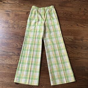 Vintage Sears 1970s Plaid Pants in Yellow and Green